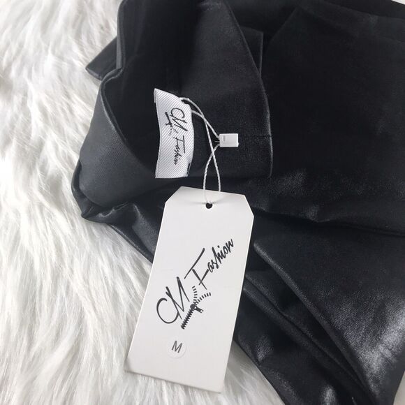 CM Fashion M Black Women's Leggings - 92% Polyester/8% Spandex - Picture 2 of 2